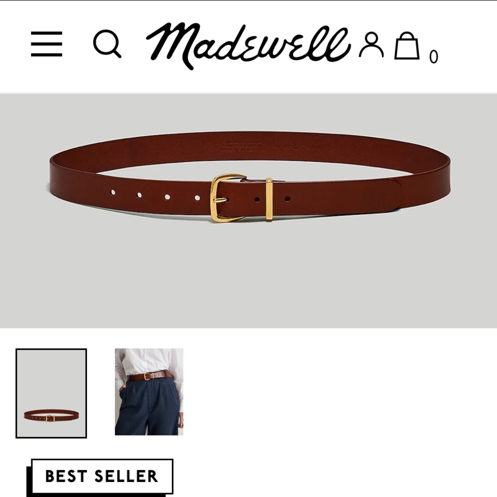 Skinny Madewell Essentials Belt size XL women’s leather